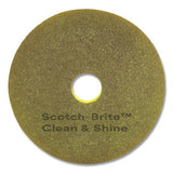 Scotch-Brite 09545 Clean and Shine Pad, 16" Diameter, Brown/Yellow, 5/Carton 2