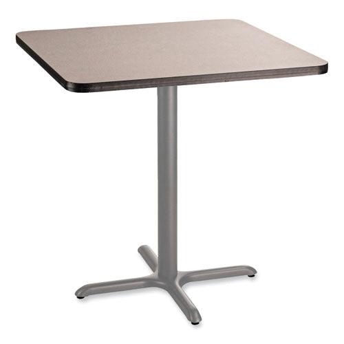 NPS CG33636XC1GY Cafe Table, 36w x 36d x 36h, Square Top/X-Base, Gray Nebula Top, Gray Base