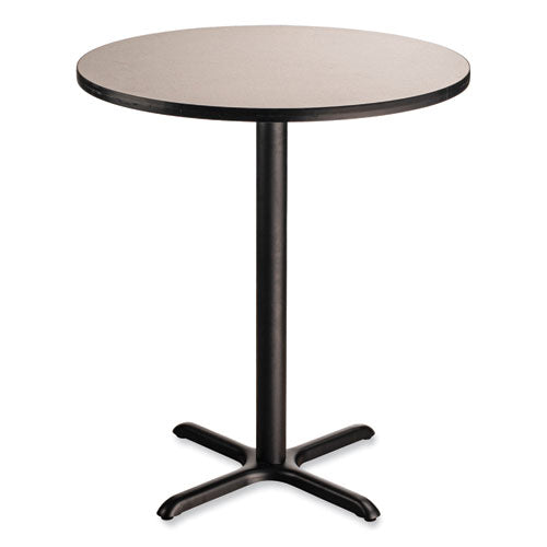 NPS CT13636XB1GY Cafe Table, 36" Diameter x 42h, Round Top/X-Base, Gray Nebula Top, Black Base