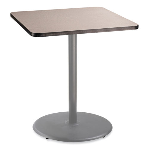 NPS CG33636RB1GY Cafe Table, 36w x 36d x 42h, Square Top/Round Base, Gray Nebula Top, Gray Base