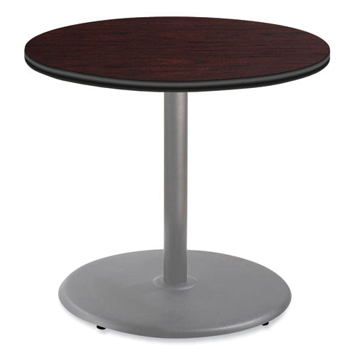 NPS CG13636RD1MY Cafe Table, 36" Diameter x 30h, Round Top/Base, Mahogany Top, Gray Base