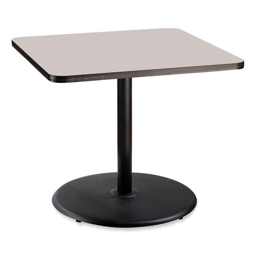 NPS CT33636RD1GY Cafe Table, 36w x 36d x 30h, Square Top/Round Base, Gray Nebula Top, Black Base
