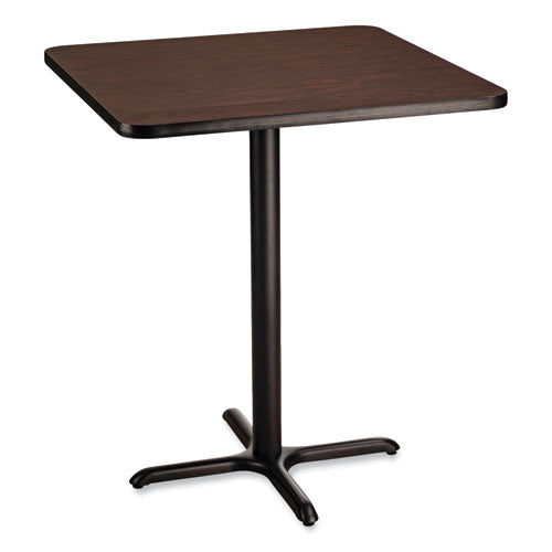 NPS CT33636XB1MY Cafe Table, 36w x 36d x 42h, Square Top/X-Base, Mahogany Top, Black Base