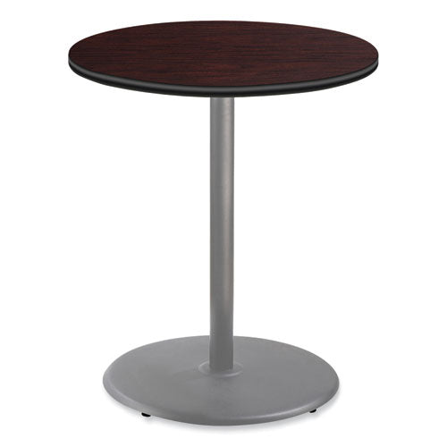 NPS CG13636RB1MY Cafe Table, 36" Diameter x 42h, Round Top/Base, Mahogany Top, Gray Base