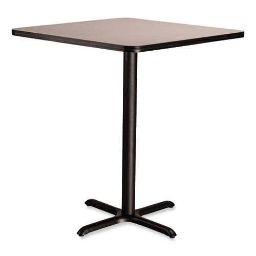 NPS CT33636XD1GY Cafe Table, 36w x 36d x 30h, Square Top/X-Base, Gray Nebula Top, Black Base