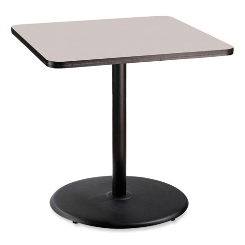 NPS CT33636RC1GY Cafe Table, 36w x 36d x 36h, Square Top/Round Base, Gray Nebula Top, Black Base