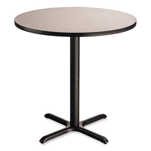 NPS CT13636XC1GY Cafe Table, 36" Diameter x 36h, Round Top/X-Base, Gray Nebula Top, Black Base