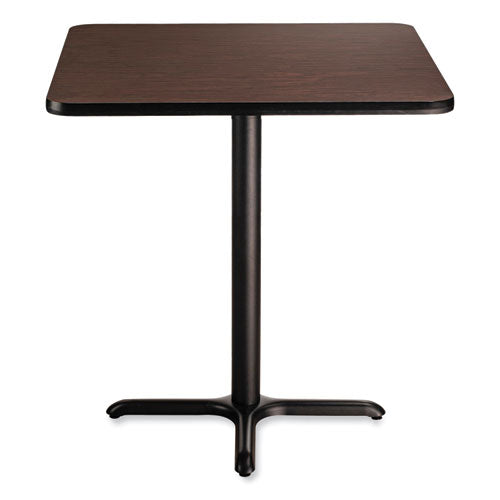 NPS CT33636XC1MY Cafe Table, 36w x 36d x 36h, Square Top/X-Base, Mahogany Top, Black Base