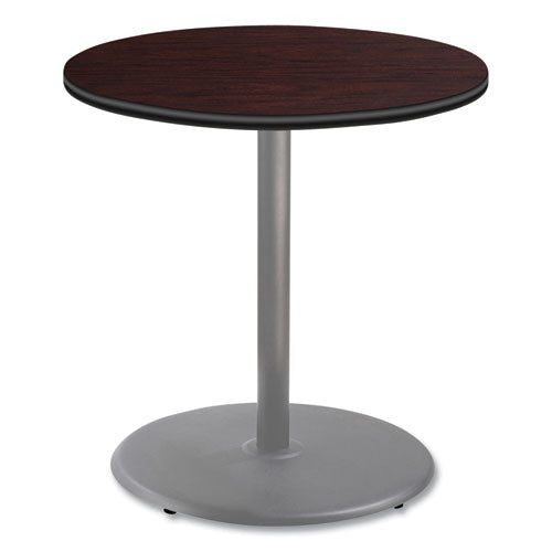 NPS CG13636RC1MY Cafe Table, 36" Diameter x 36h, Round Top/Base, Mahogany Top, Gray Base