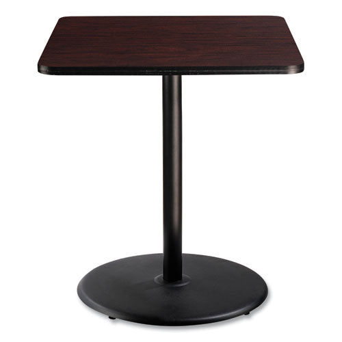 NPS CT33636RB1MY Cafe Table, 36w x 36d x 42h, Square Top/Round Base, Mahogany Top, Black Base