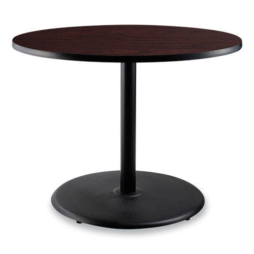 NPS CT13636RD1MY Cafe Table, 36" Diameter x 30h, Round Top/Base, Mahogany Top, Black Base