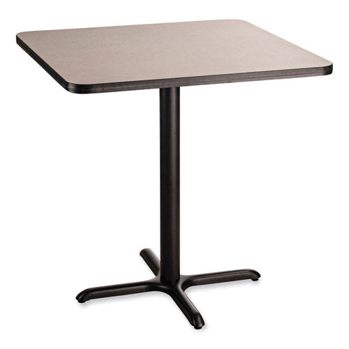 NPS CT33636XC1GY Cafe Table, 36w x 36d x 36h, Square Top/X-Base, Gray Nebula Top, Black Base