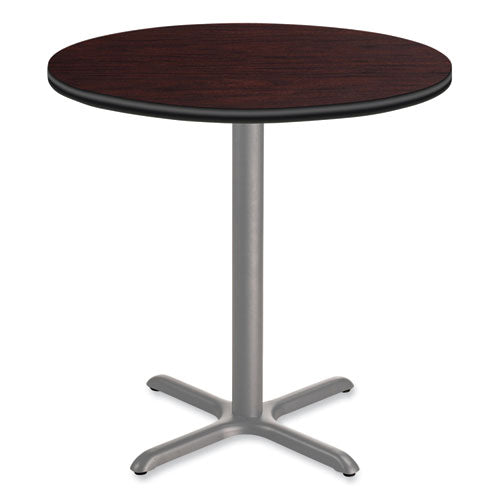 NPS CG13636XB1MY Cafe Table, 36" Diameter x 42h, Round Top/X-Base, Mahogany Top, Gray Base