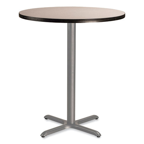 NPS CG13636XB1GY Cafe Table, 36" Diameter x 42h, Round Top/X-Base, Gray Nebula Top, Gray Base