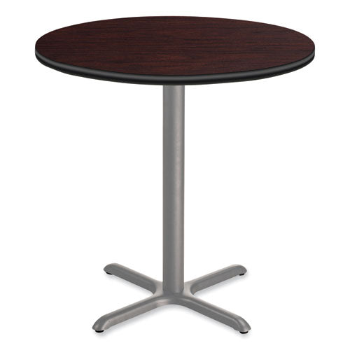 NPS CG13636XC1MY Cafe Table, 36" Diameter x 36h, Round Top/X-Base, Mahogany Top, Gray Base