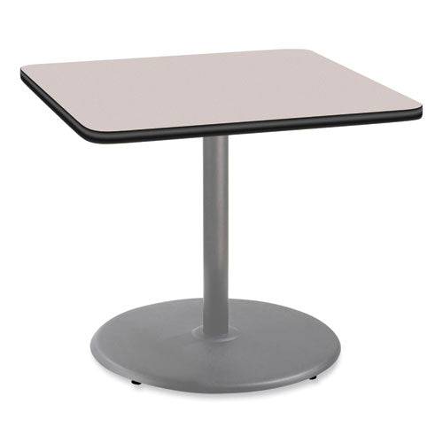 NPS CG33636RD1GY Cafe Table, 36w x 36d x 30h, Square Top/Round Base, Gray Nebula Top, Gray Base