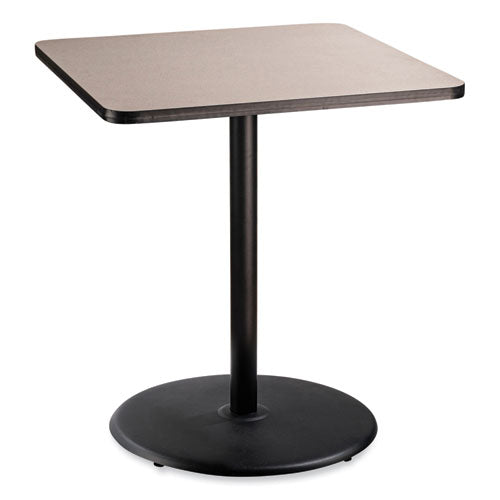 NPS CT33636RB1GY Cafe Table, 36w x 36d x 42h, Square Top/Round Base, Gray Nebula Top, Black Base