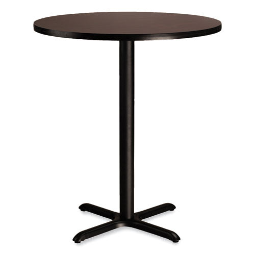 NPS CT13636XB1MY Cafe Table, 36" Diameter x 42h, Round Top/X-Base, Mahogany Top, Black Base