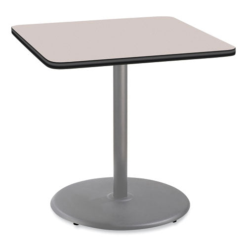 NPS CG33636RC1GY Cafe Table, 36w x 36d x 36h, Square Top/Round Base, Gray Nebula Top, Gray Base
