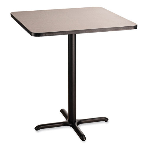 NPS CT33636XB1GY Cafe Table, 36w x 36d x 42h, Square Top/X-Base, Gray Nebula Top, Black Base