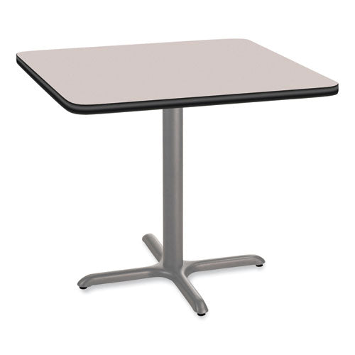 NPS CG33636XD1GY Cafe Table, 36w x 36d x 30h, Square Top/X-Base, Gray Nebula Top, Gray Base