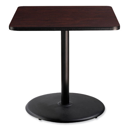 NPS CT33636RC1MY Cafe Table, 36w x 36d x 36h, Square Top/Round Base, Mahogany Top, Black Base