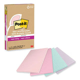 Post-IT Notes Super Sticky 70007079570 100% recycled paper super sticky notes, ruled, 4" x 6", wanderlust pastels, 45 sheets/pad, 4 pads/pack 2