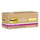 Post-IT Notes Super Sticky 70007079752 100% recycled paper super sticky notes, 3" x 3", canary yellow, 70 sheets/pad, 24 pads/pack 2