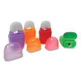 Charles Leonard 80735 One-Hole Pencil Sharpener/Eraser Combo, 1" x 0.75", Randomly Assorted Colors 2