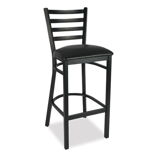 JMC Furniture JMCWHBSBLK White Horse Series Barstools, Supports Up to 300 lb, 29.5" Seat Height, Black Seat/Back, Black Frame