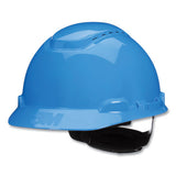 3M 7100239988 SecureFit H-Series Hard Hats, H-700 Vented Cap with UV Indicator, 4-Point Pressure Diffusion Ratchet Suspension, Blue 2