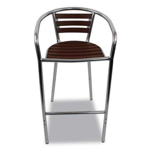 JMC Furniture JMCPINBSTAN Pinzon Series Barstools, Supports Up to 300 lb, 31" Seat Height, Tan/Silver Seat, Tan/Silver Back, Silver Base
