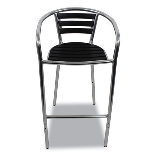 JMC Furniture JMCPINBSBLK Pinzon Series Barstools, Supports Up to 300 lb, 31" Seat Height, Black/Silver Seat, Black/Silver Back; Silver Base
