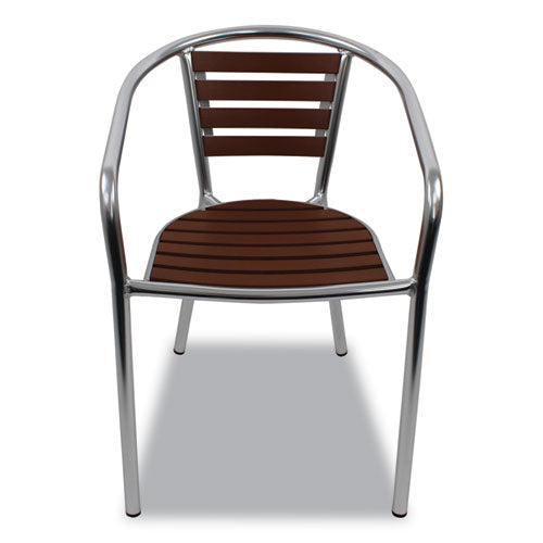 JMC Furniture JMCPINACTAN Pinzon Series Chairs, Support Up to 300 lb, 18" Seat Height, Tan/Silver Seat, Tan/Silver Back, Silver Base