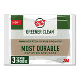 Scotch-Brite 7100290143 Greener Clean Non-Scratch Scrub Sponge, 2.6 x 3.3, 0.7" Thick, White, 3/Pack 2