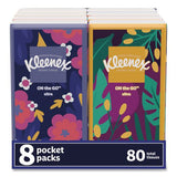 Kleenex 46651 On The Go Packs Facial Tissues, 3-Ply, White, 10 Sheets/pouch, 8 Pouches/pack 2