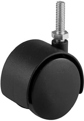 2" BLK Twin Stem Caster