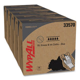 Wypall 33570 Oil, Grease And Ink Cloths, Pop-Up Box, 8 4/5 X 16 4/5, Blue, 100/box, 5/carton 2