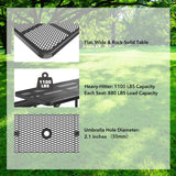 8ft Rectangle Picnic Table With Umbrella Hole