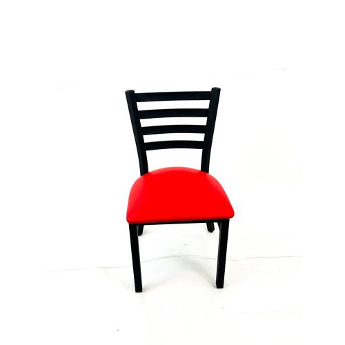 JMC Furniture WHCBVSRED White Horse Series Side Chairs, Supports Up to 300 lb, 18" Seat Height, Red Seat, Black Back, Black Base