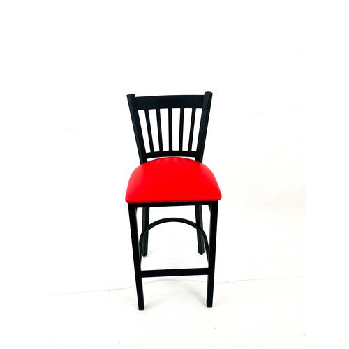 JMC Furniture CBBVSRED Cobra Series Barstool, Supports Up to 300 lb, 28.5" Seat Height, Red Seat, Black Back, Black Base