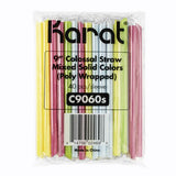 Karat C9060S (MIXED) Boba Straws, 9", Assorted, 1,600/Carton 2