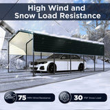 12'x25' Metal Carport with Corrugated Roof