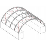 40x40x15 ft Container Shelter with Closed Back Panel