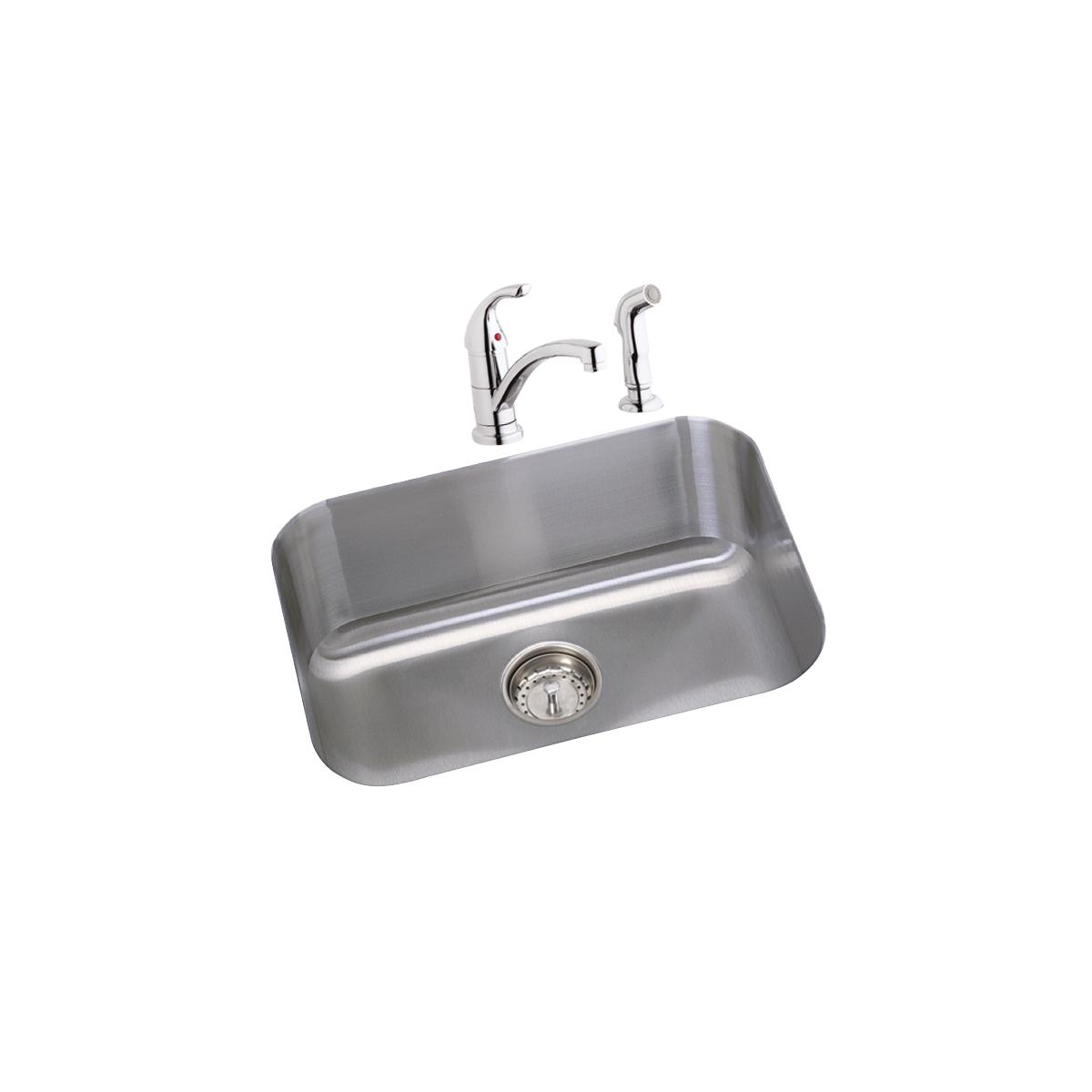 Dayton DXUH2115DF Dayton Stainless Steel 23-1/2" x 18-1/4" x 8" Single Bowl Undermount Sink and Faucet Kit