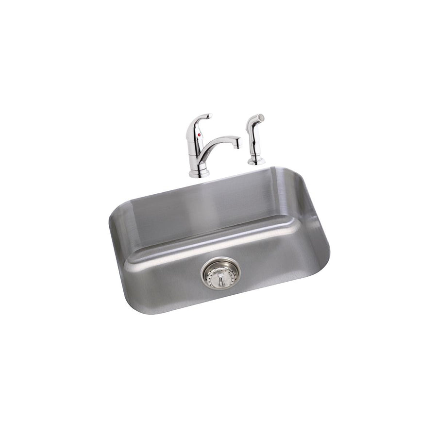 Dayton DXUH2115DF Dayton Stainless Steel 23-1/2" x 18-1/4" x 8" Single Bowl Undermount Sink and Faucet Kit