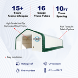 W40'xL80'xH21' Double Truss Storage Shelter, 10' Truss Spacing