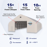 W50'xL100'xH23' Double Truss Storage Shelter