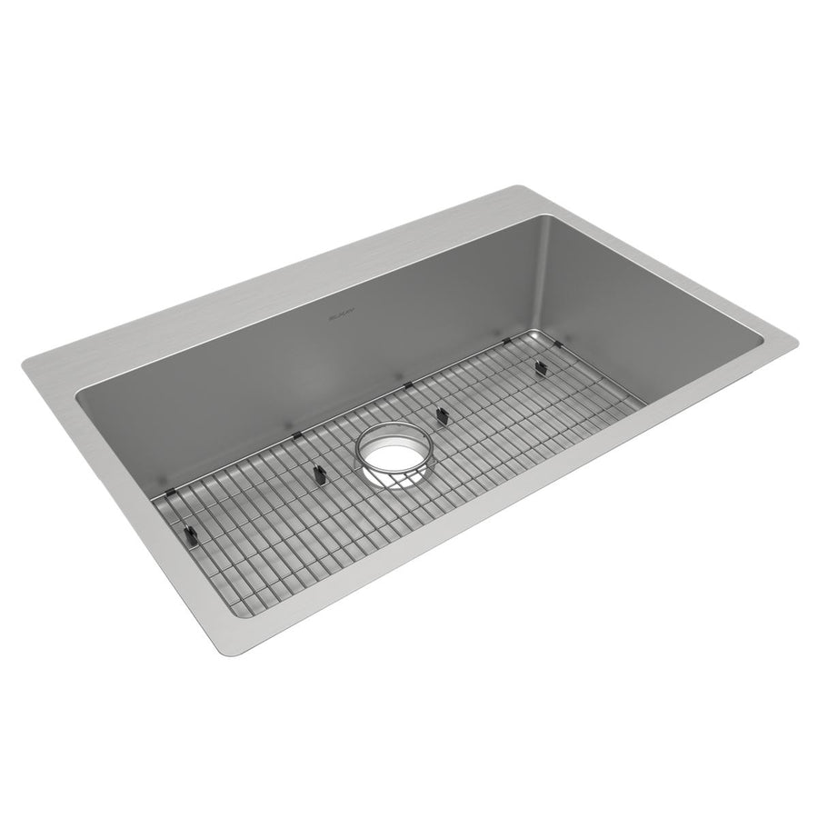 Elkay ECTSRS33229TBG0 Elkay Crosstown 18 Gauge Stainless Steel 33" x 22" x 9" 0-Hole Single Bowl Dual Mount Sink Kit