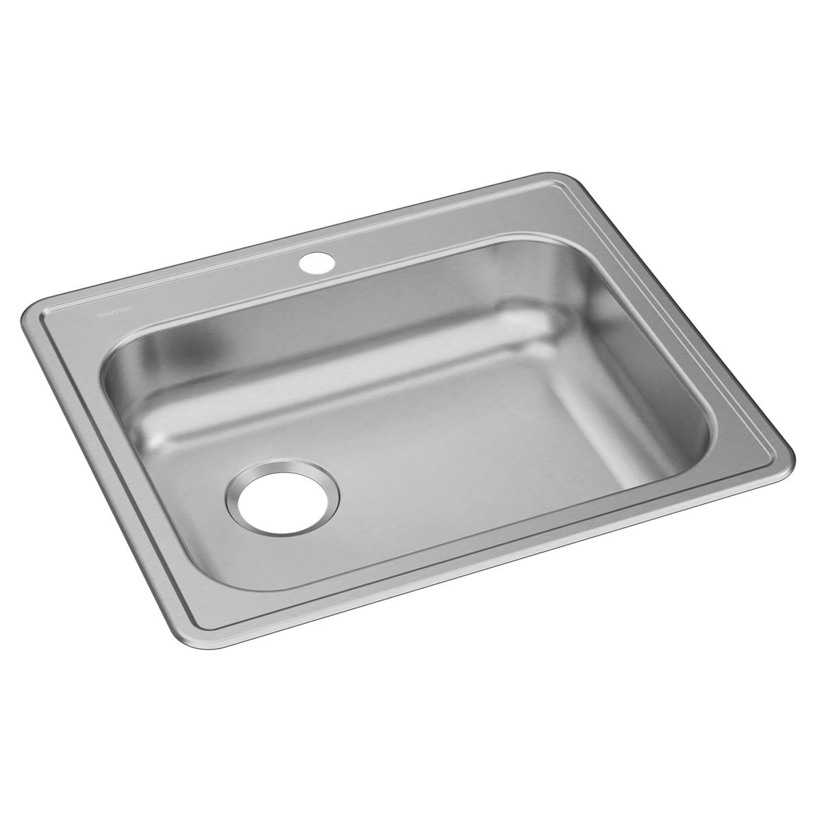 Dayton GE12521L1 Dayton Stainless Steel 25" x 21-1/4" x 5-3/8", 1-Hole Single Bowl Drop-in Sink with Left Drain